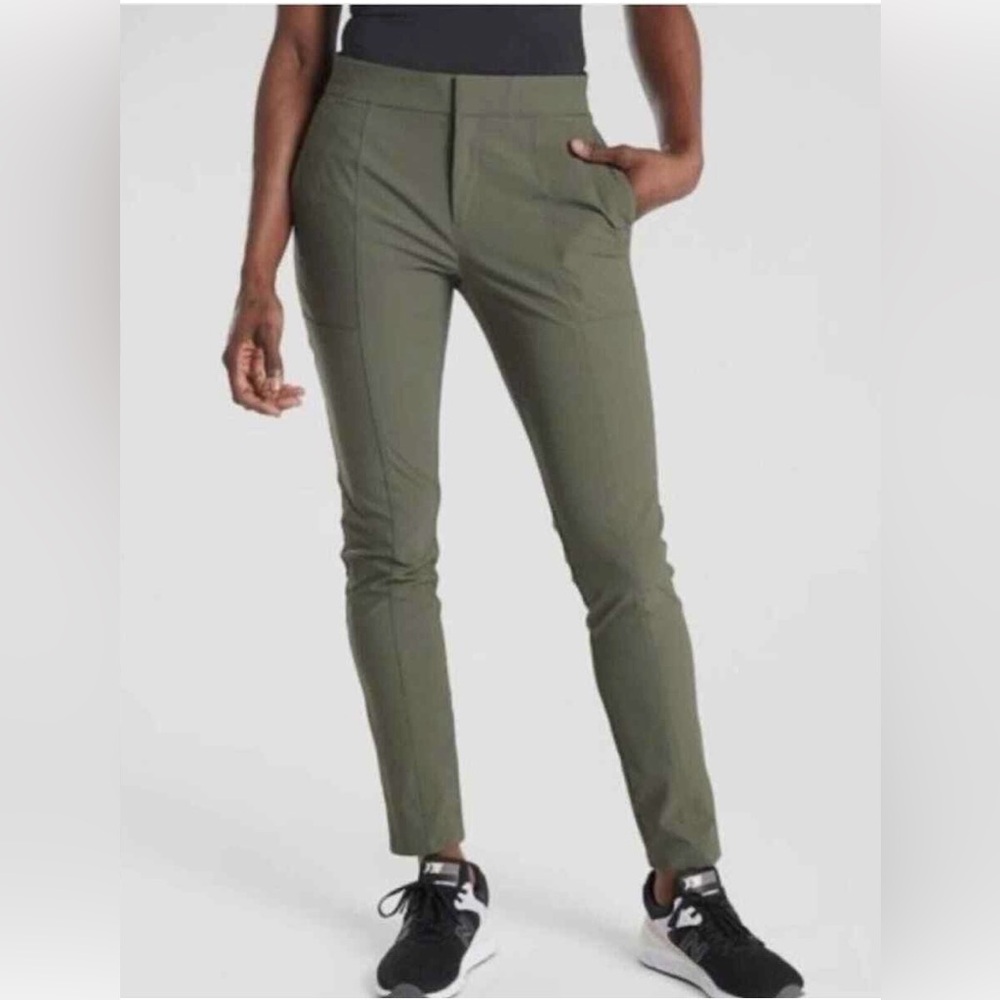 Athleta Wander Stash Skinny Pants in dark green, size 10 - Picture 4 of 5